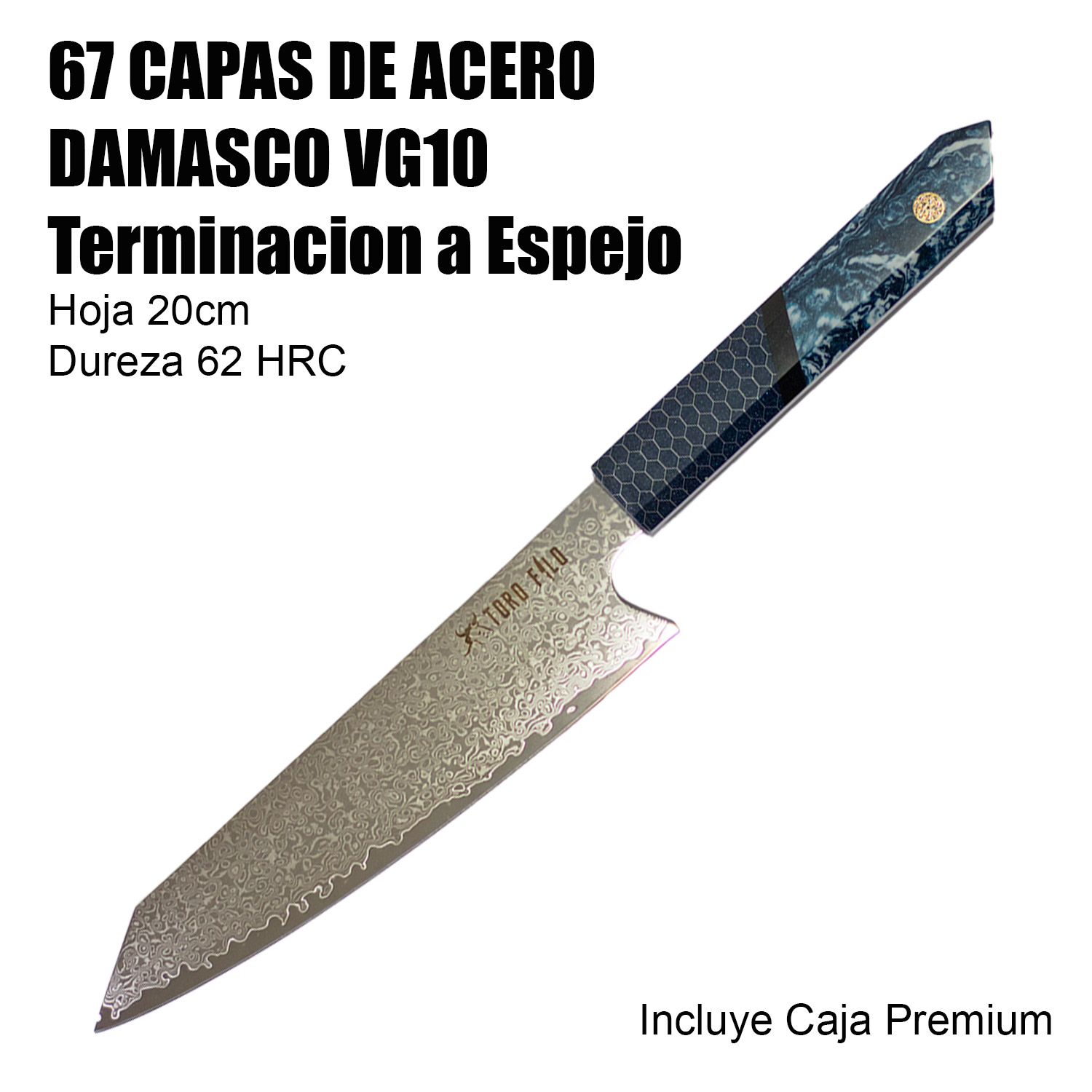 Cuchillo SERIES 2 Japonés de Acero de Damasco 67 CAPAS VG-10