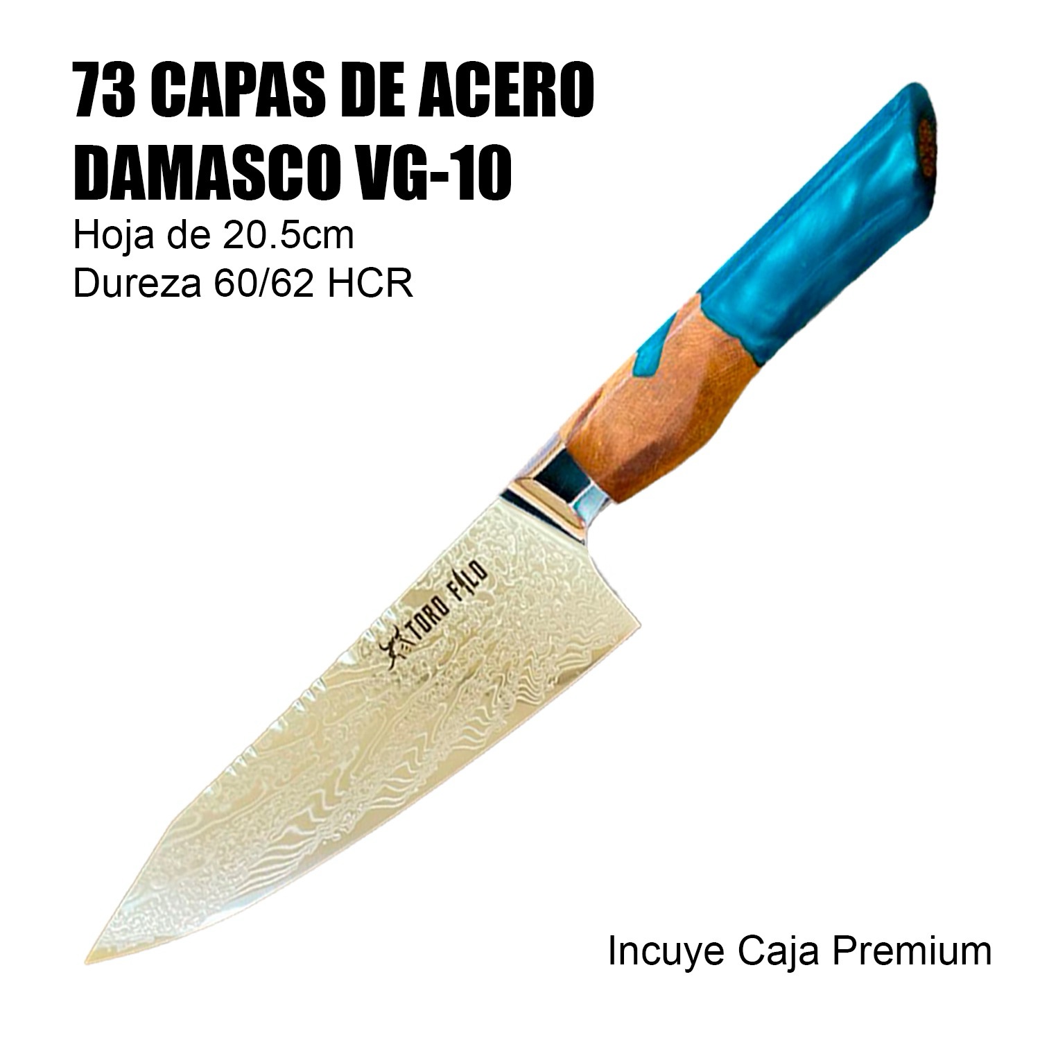 CUCHILLO PROFESIONAL “PAINE 2.0” 73 CAPAS DE ACERO DAMASCO 